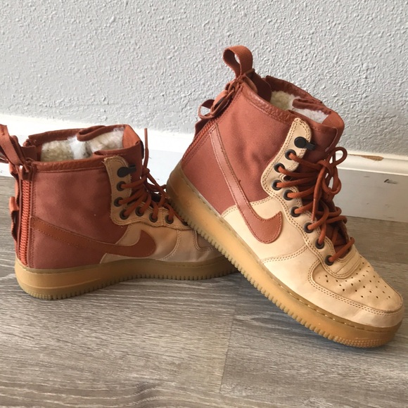 Nike SF Air Force 1 Mid Premium Lifestyle Shoes Mens Size 8 Praline AA1129 20 - Picture 9 of 11